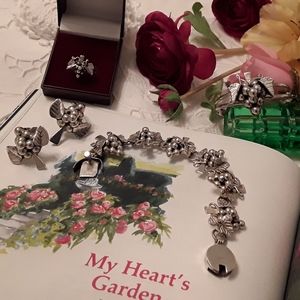 VTG 925 STERLING TAXCO M 4 PIECE GRAPE CLUSTER SET